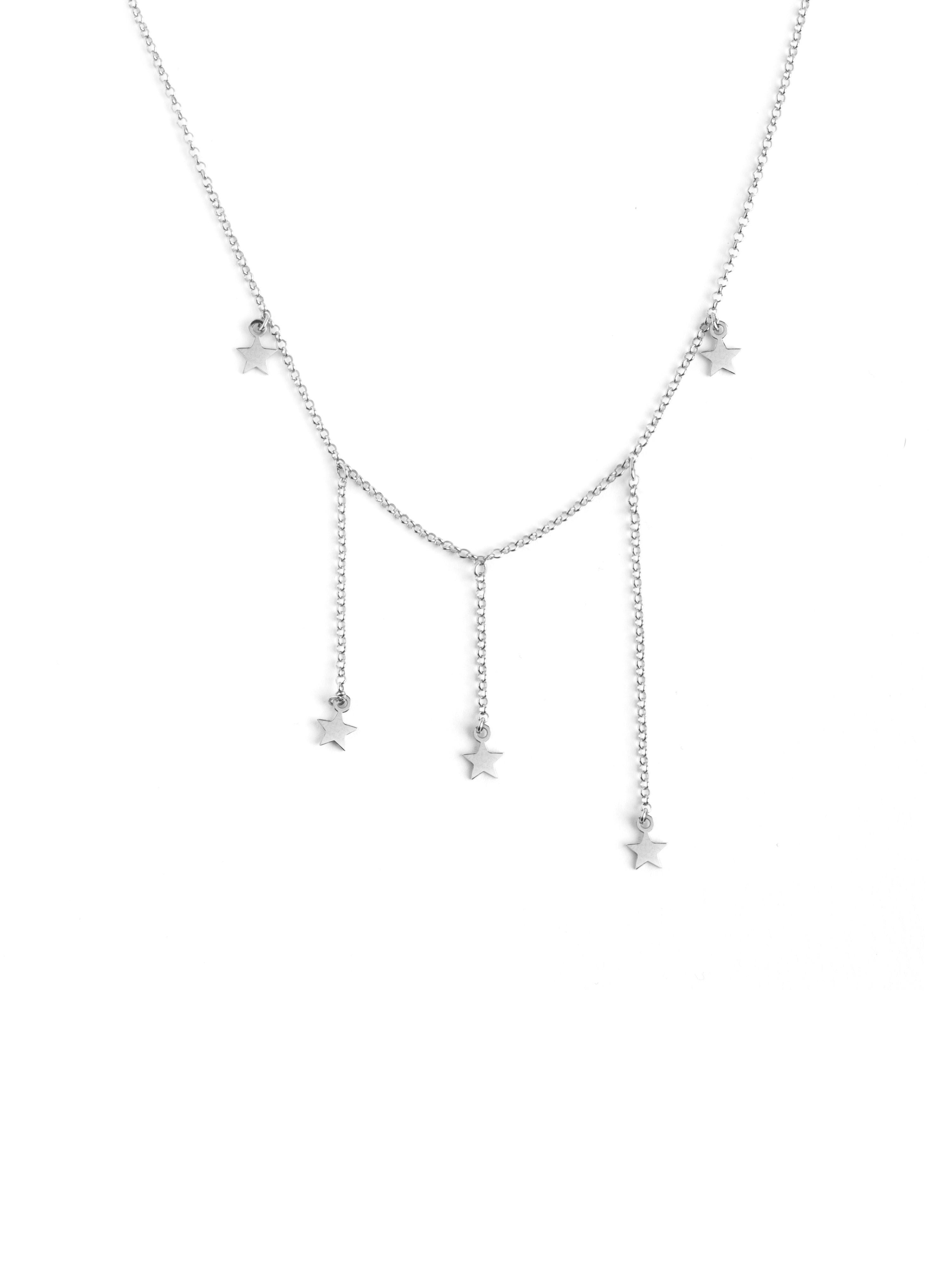 Falling Stars Silver Necklace