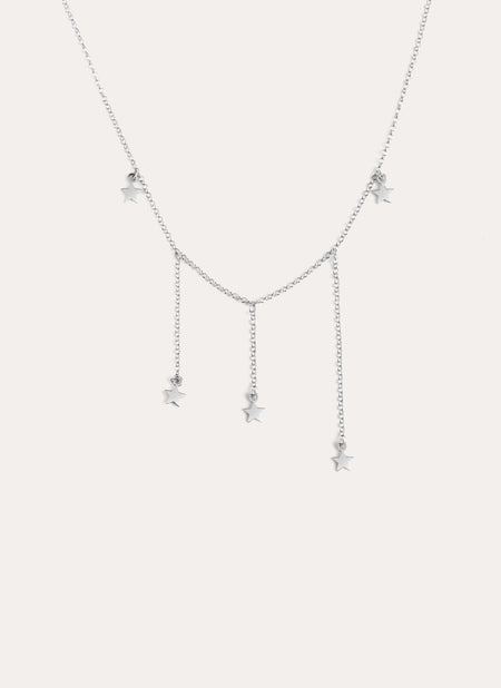 Falling Stars Silver Necklace