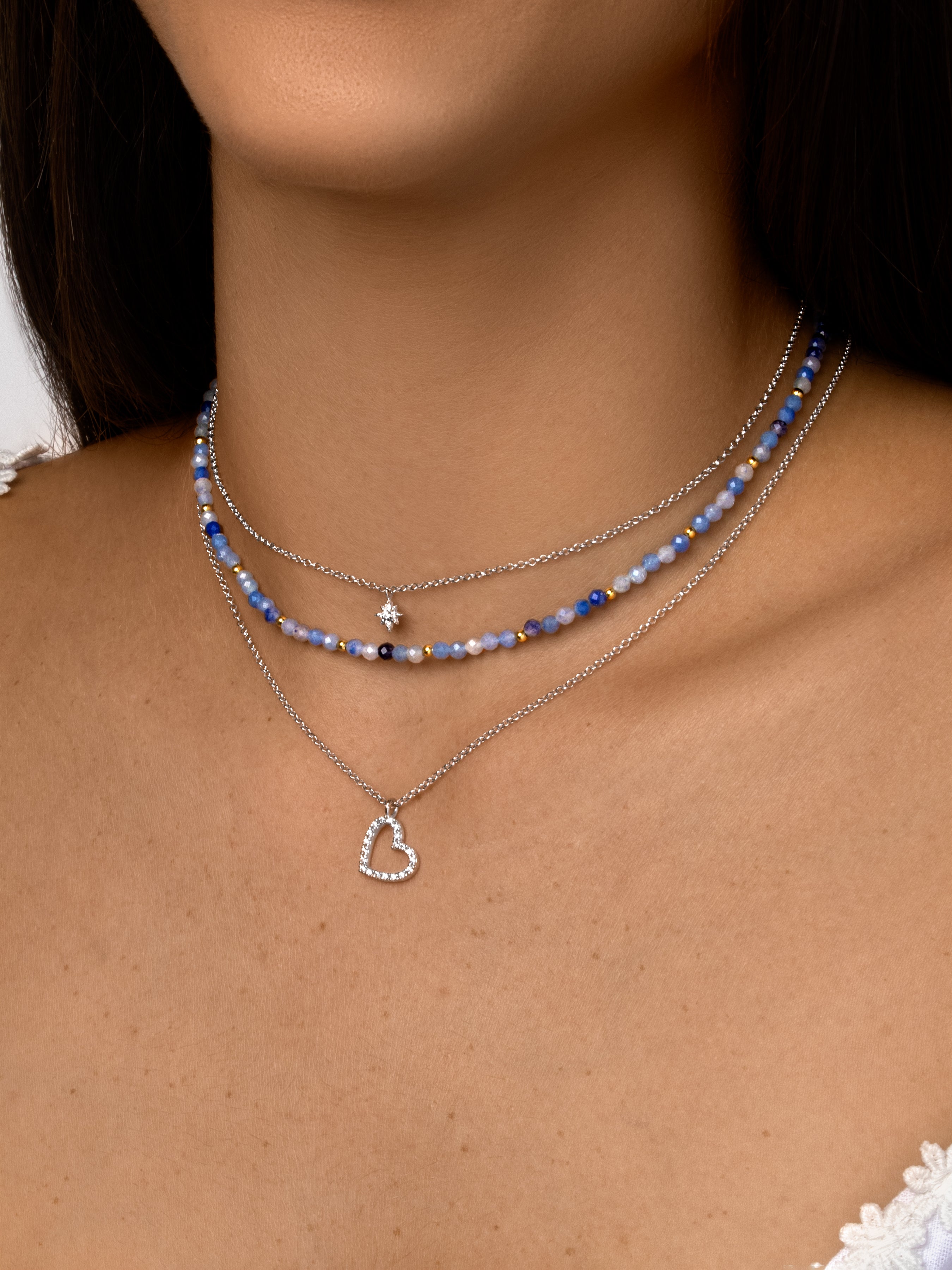 Collar Heart Spark Plata Puesta