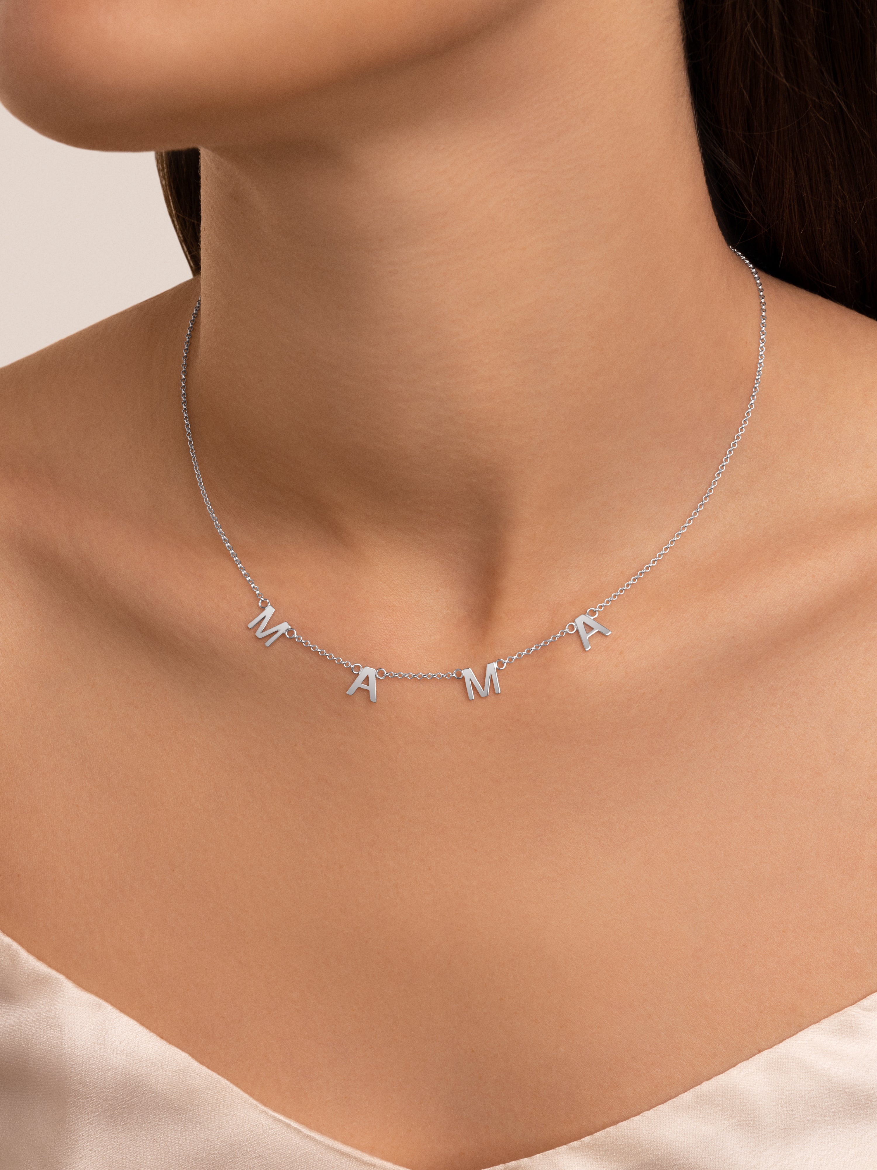 Mama Letters Silver Necklace
