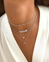 Diamond + Mini Moonset 2 Silver Necklaces Pack