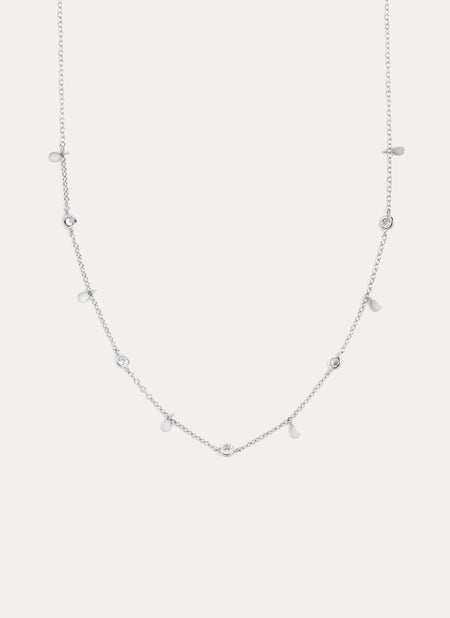 Mini Spark Drop Silver Necklace