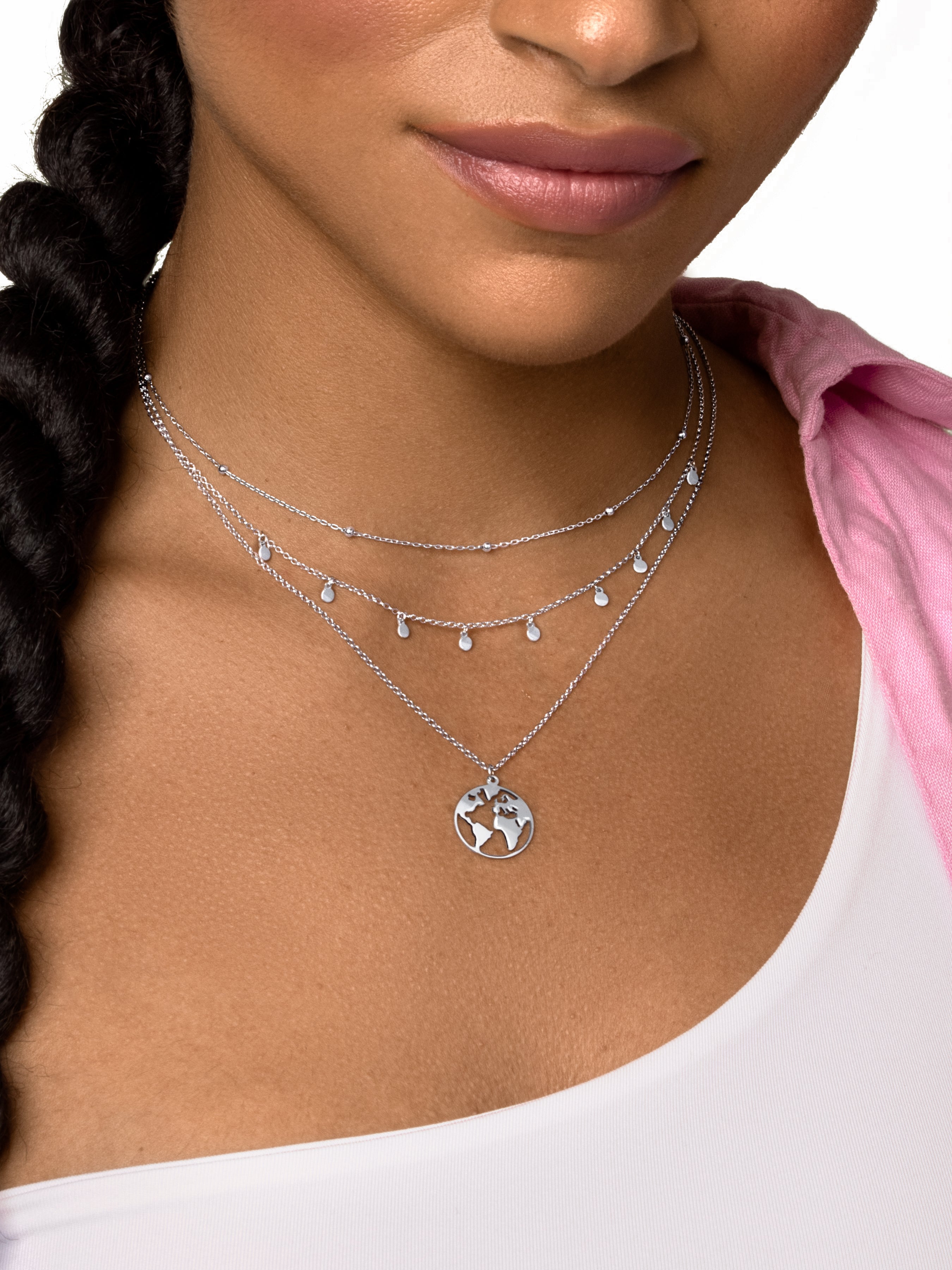 World Silver Necklace