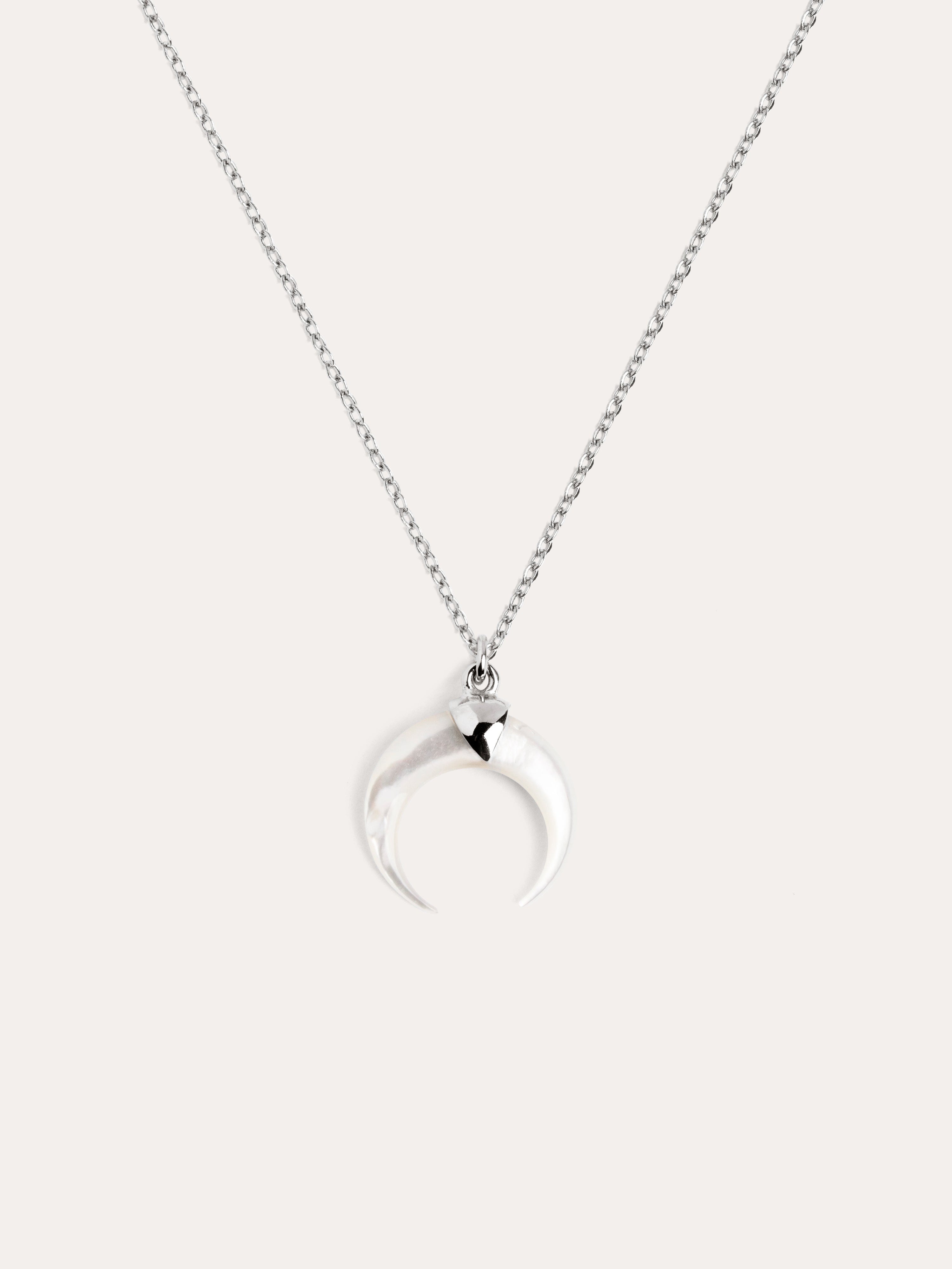 Moonset Mother-of-Pearl Silver Necklace