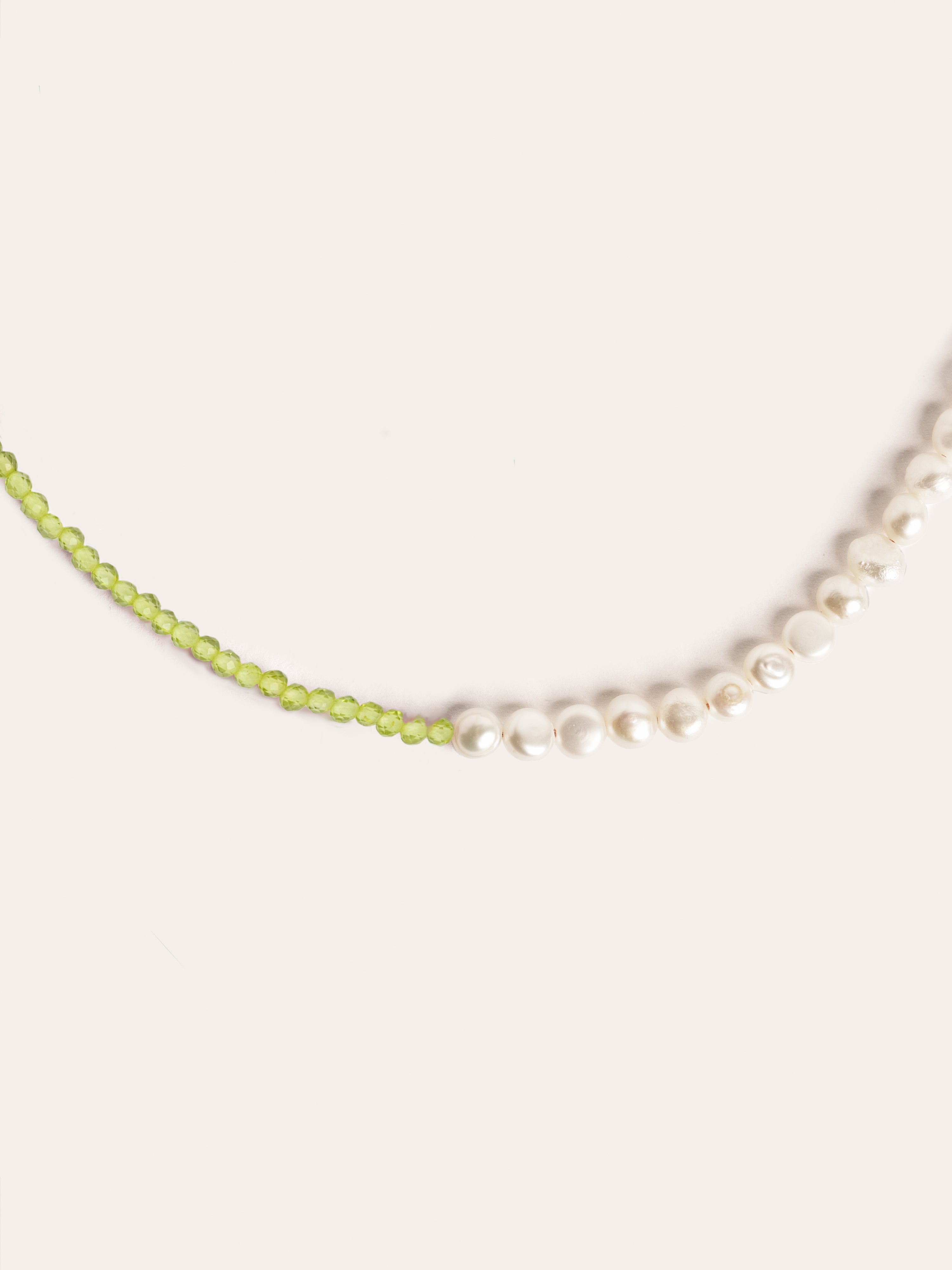 Collar Pearls Peridot Oro
