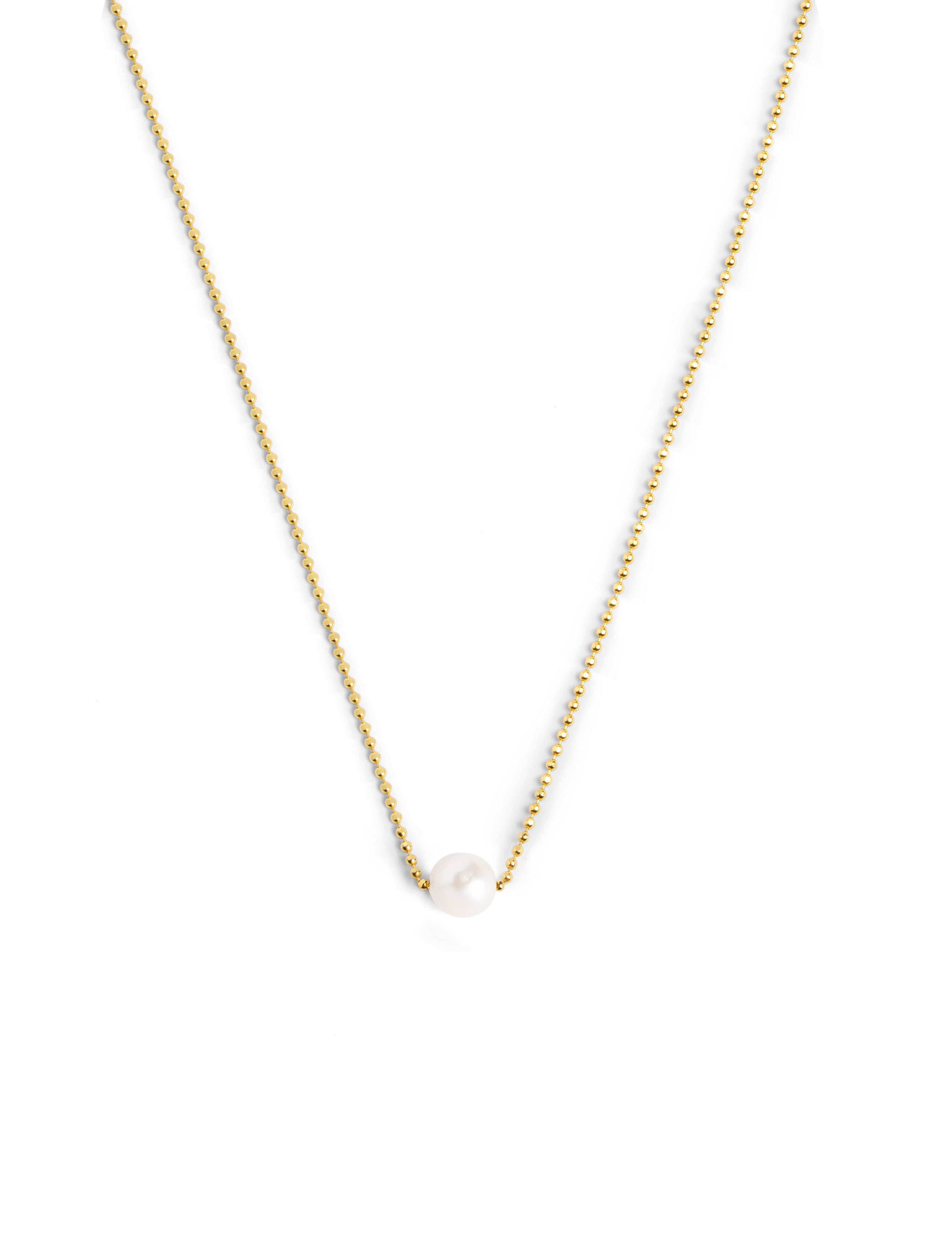 Gold necklace deals with one pearl