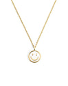 Smiley White Enamel Gold Necklace