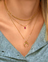 Collar Sophie Raspberry Plata Baño Oro