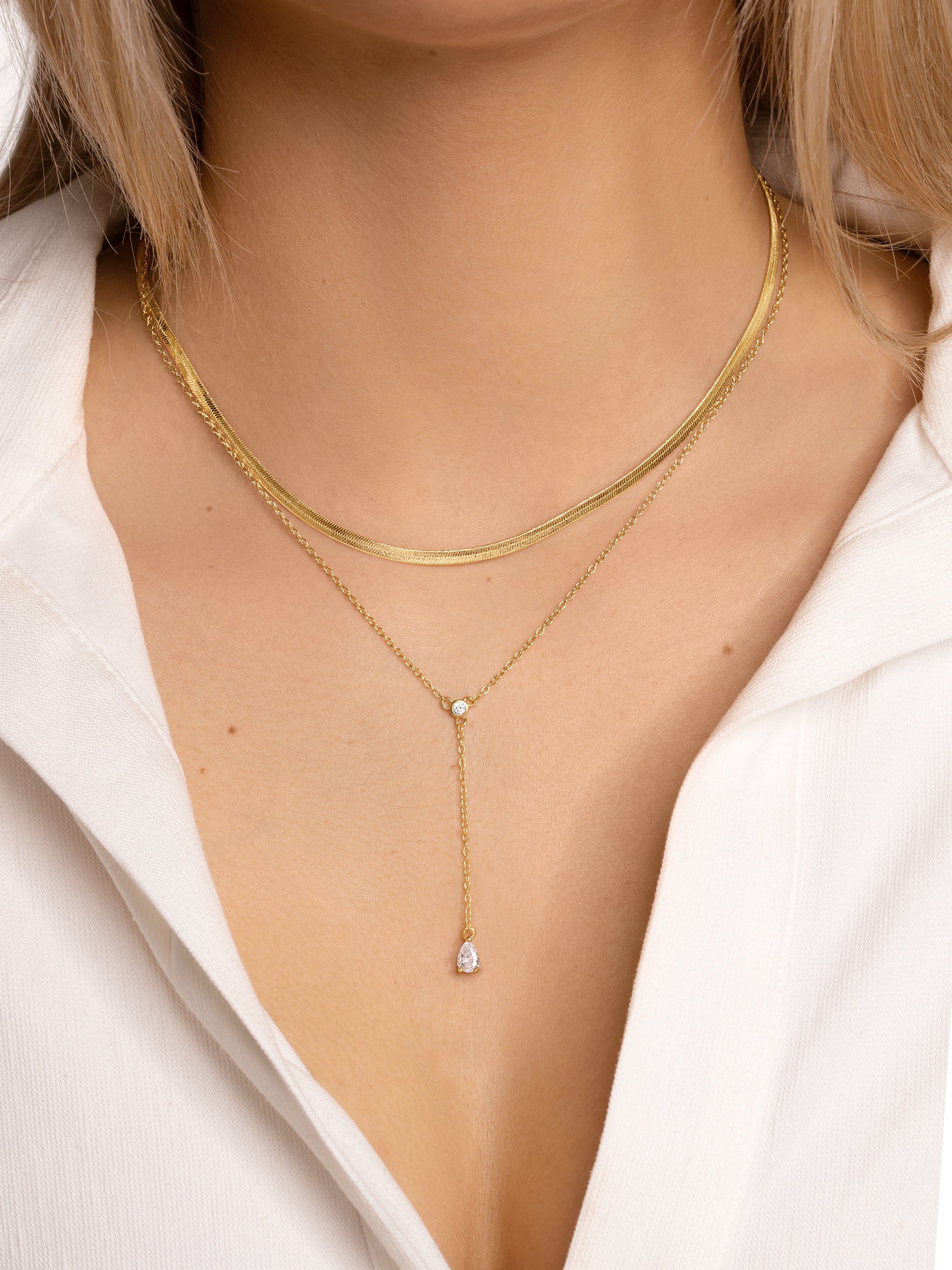 Collar Y Spark Drop Oro