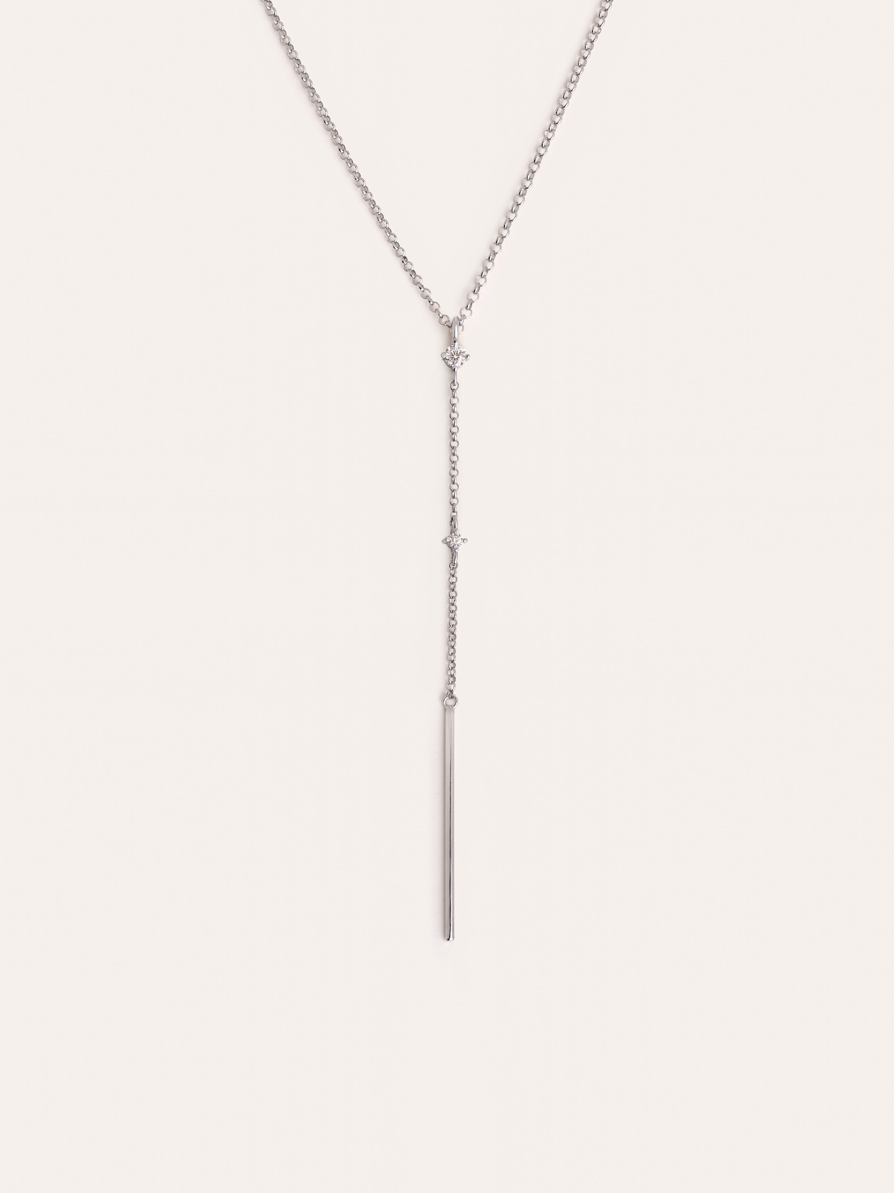 Y Sparks Stick Silver Necklace 