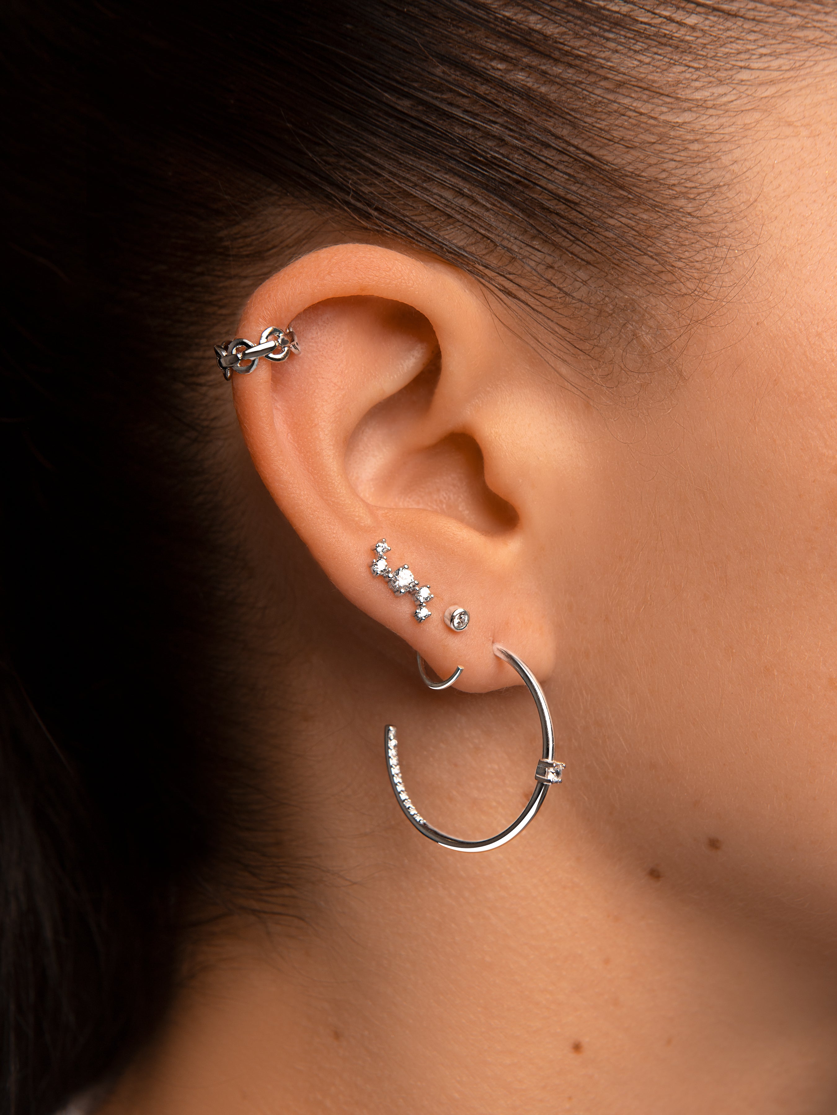 Pendientes 5 Star Plata Puesta