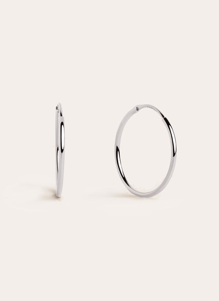 Ana M Silver Hoop Earrings