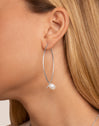 Arch Bean Pearl Silver Earrings 