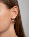 Triple Hoop Rose Gold Earrings