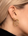 Three Gold Hoop Single earring