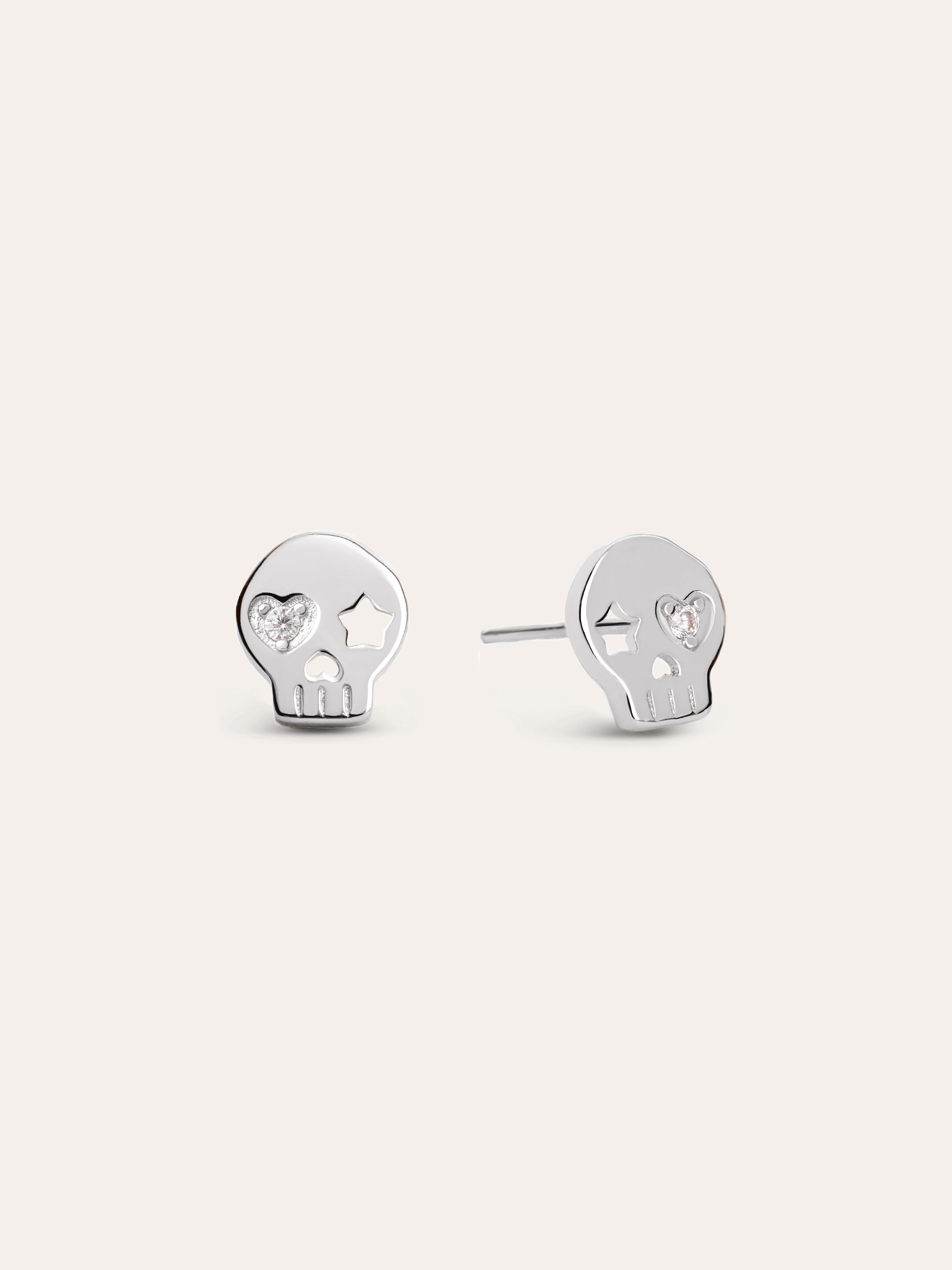 Skull Silver Earrings