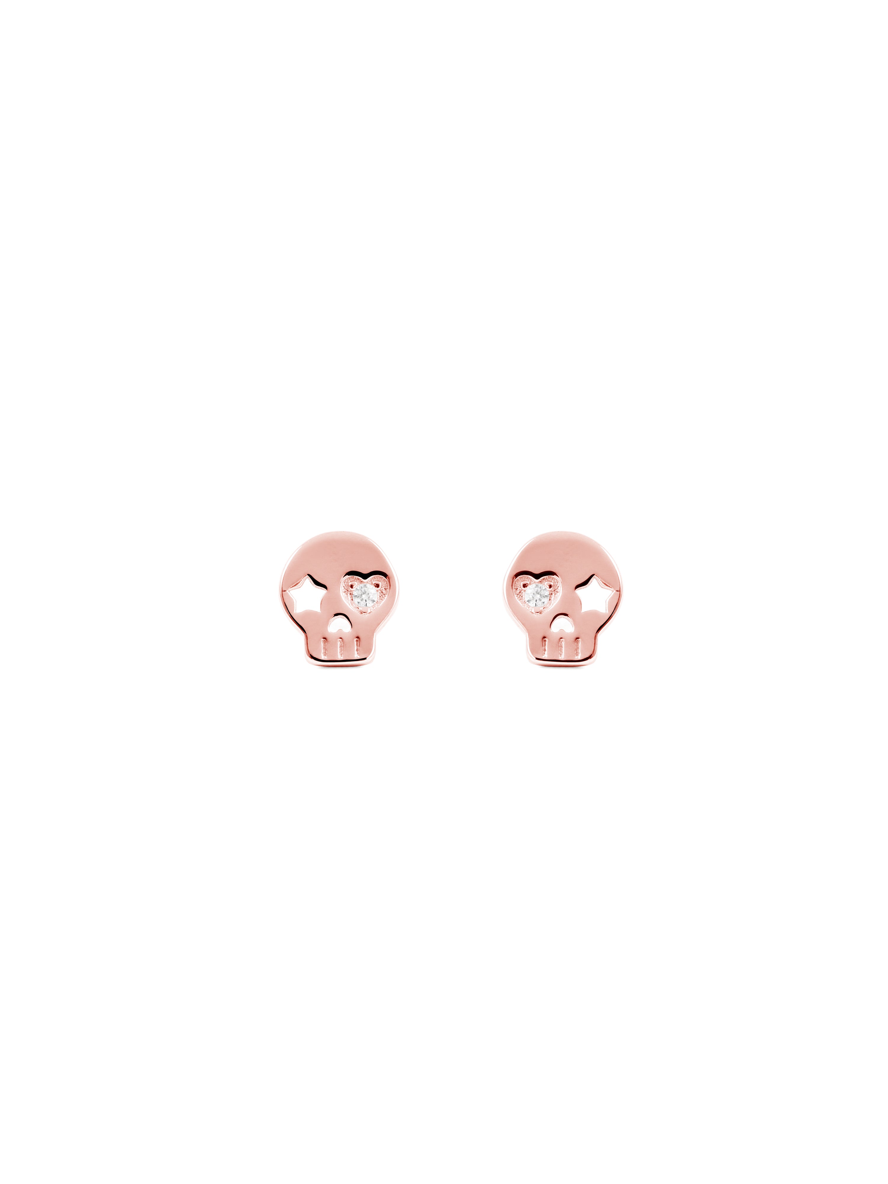 Skull Rose Gold Earrings