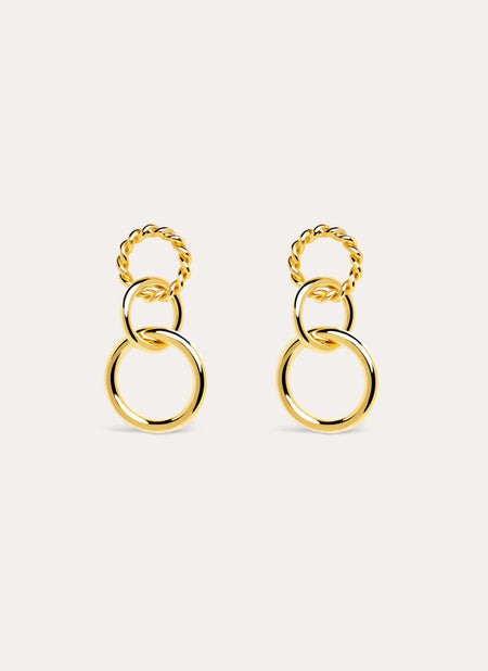 Circles Twist Gold Earrings