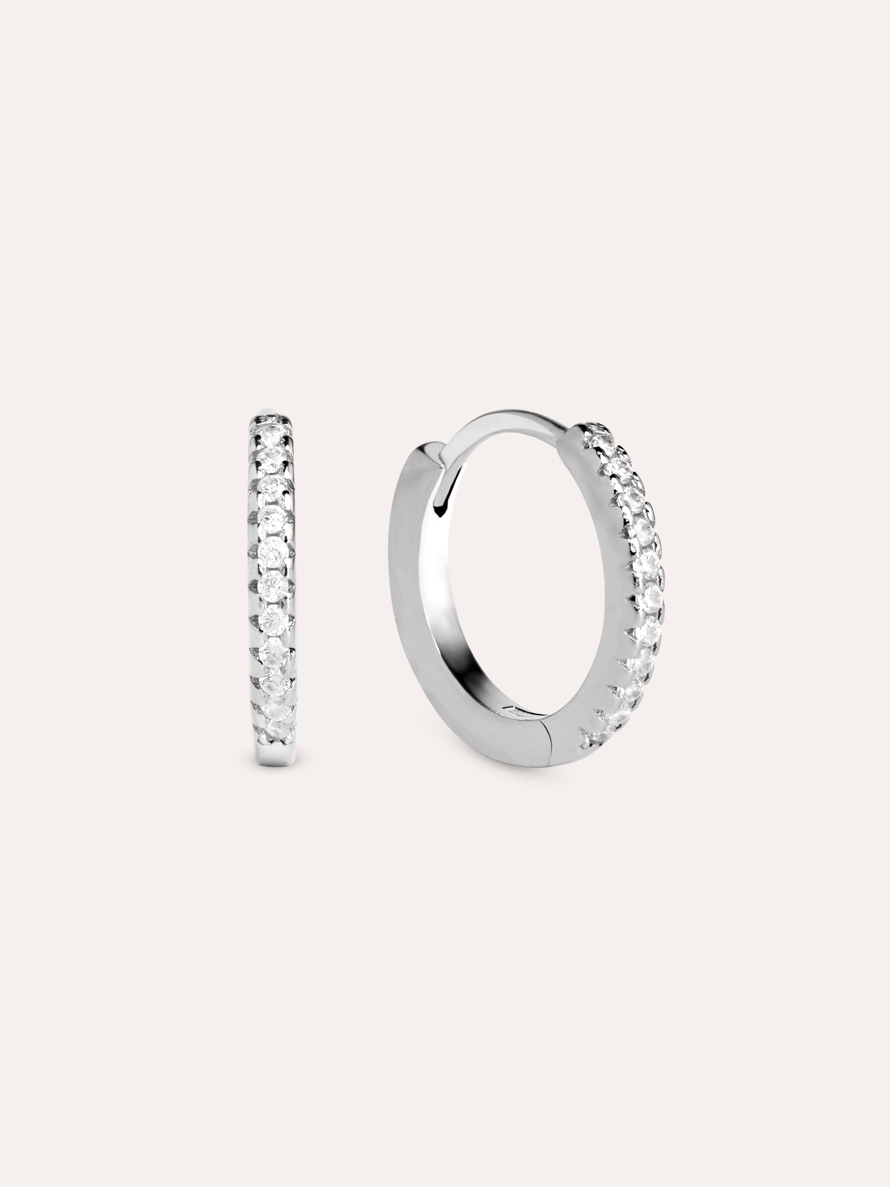 Cleo L Silver Hoop Earrings Singularu 