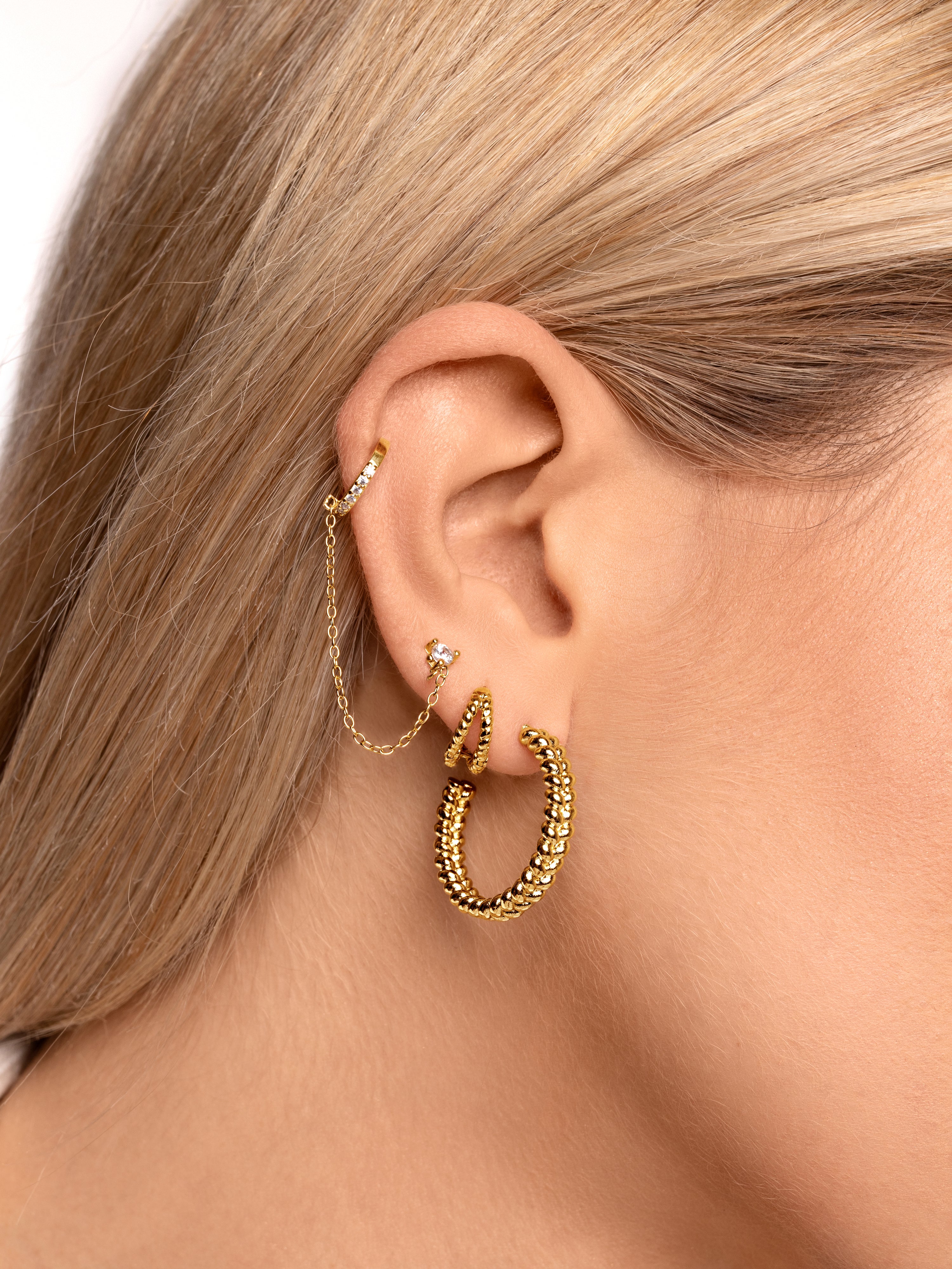 Double Twist Gold Earrings