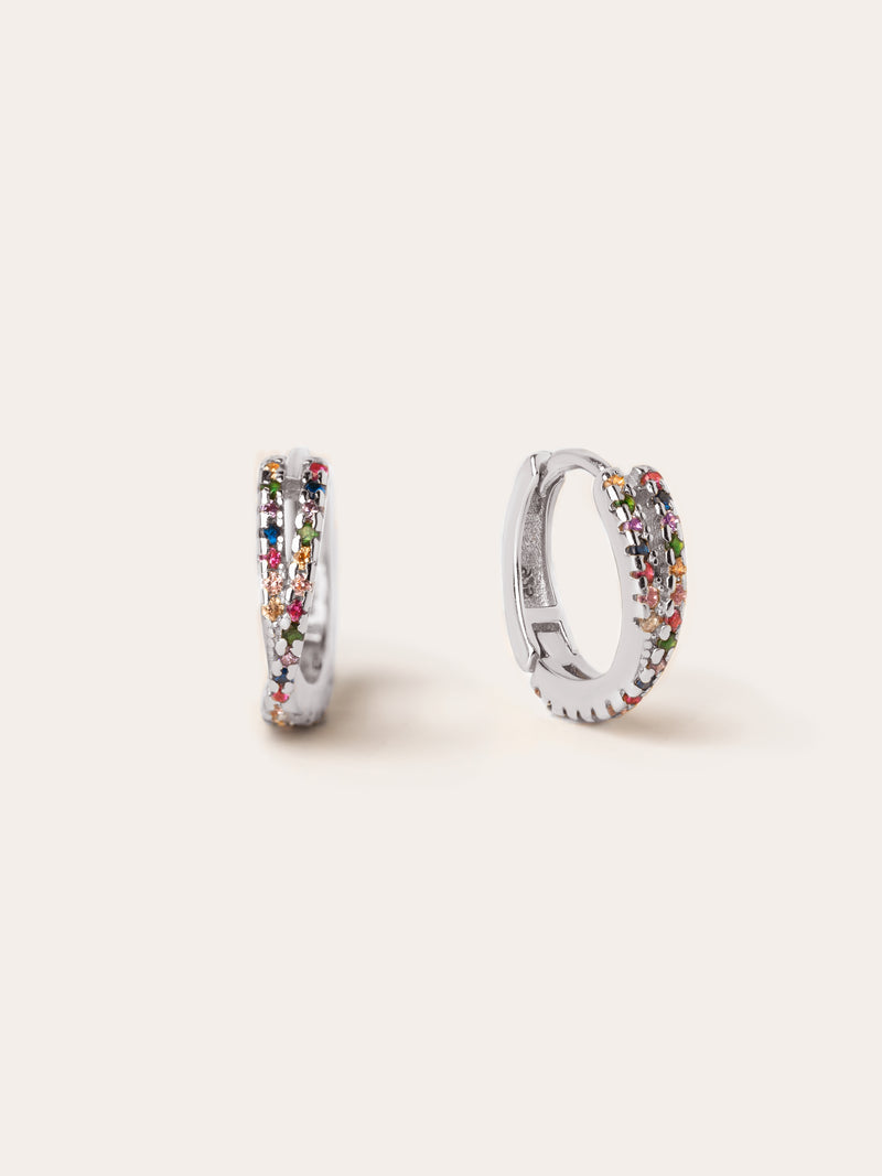 Cross Colors Silver Hoop Earrings