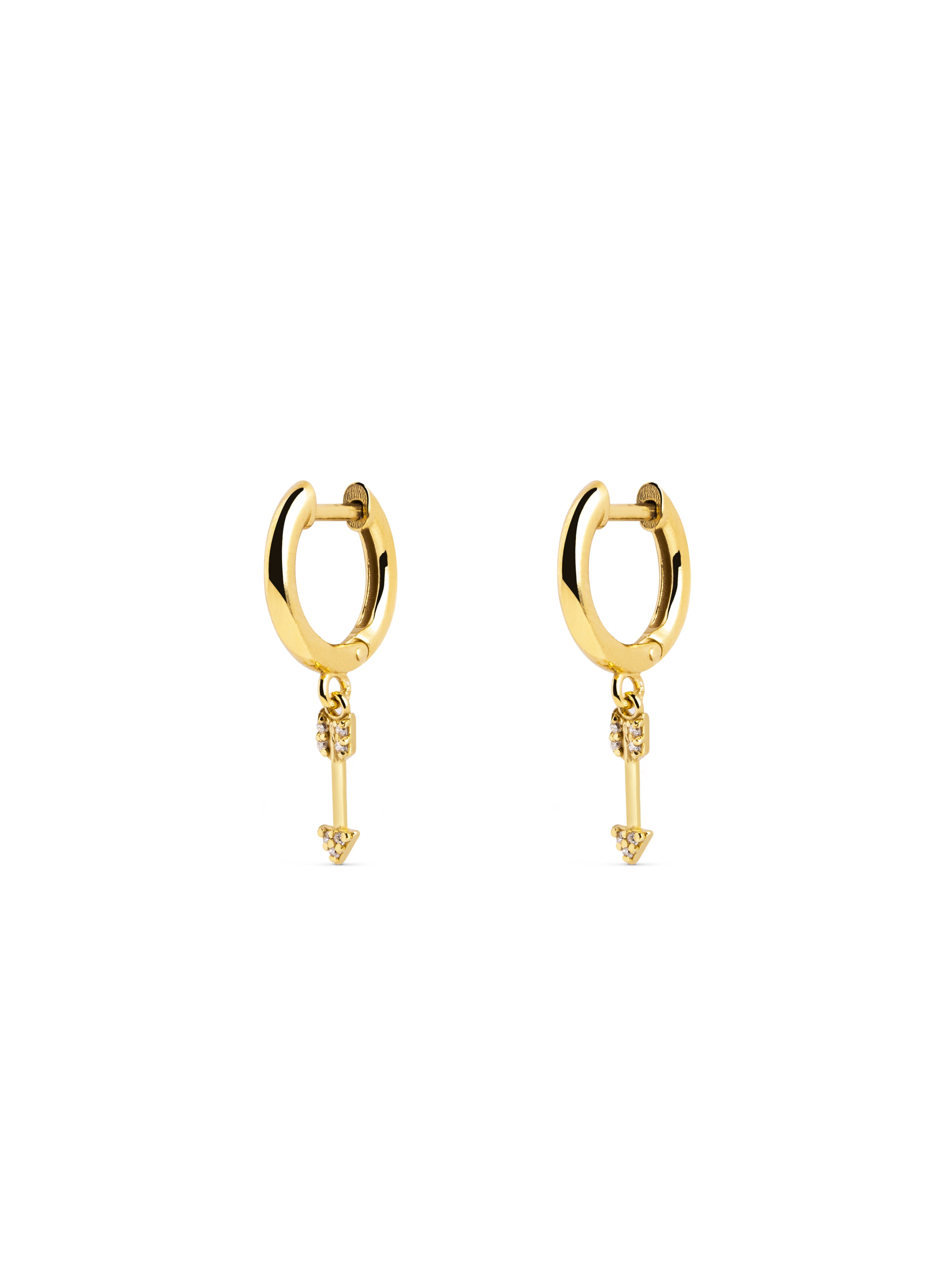Pendientes Dangle Arrow Oro