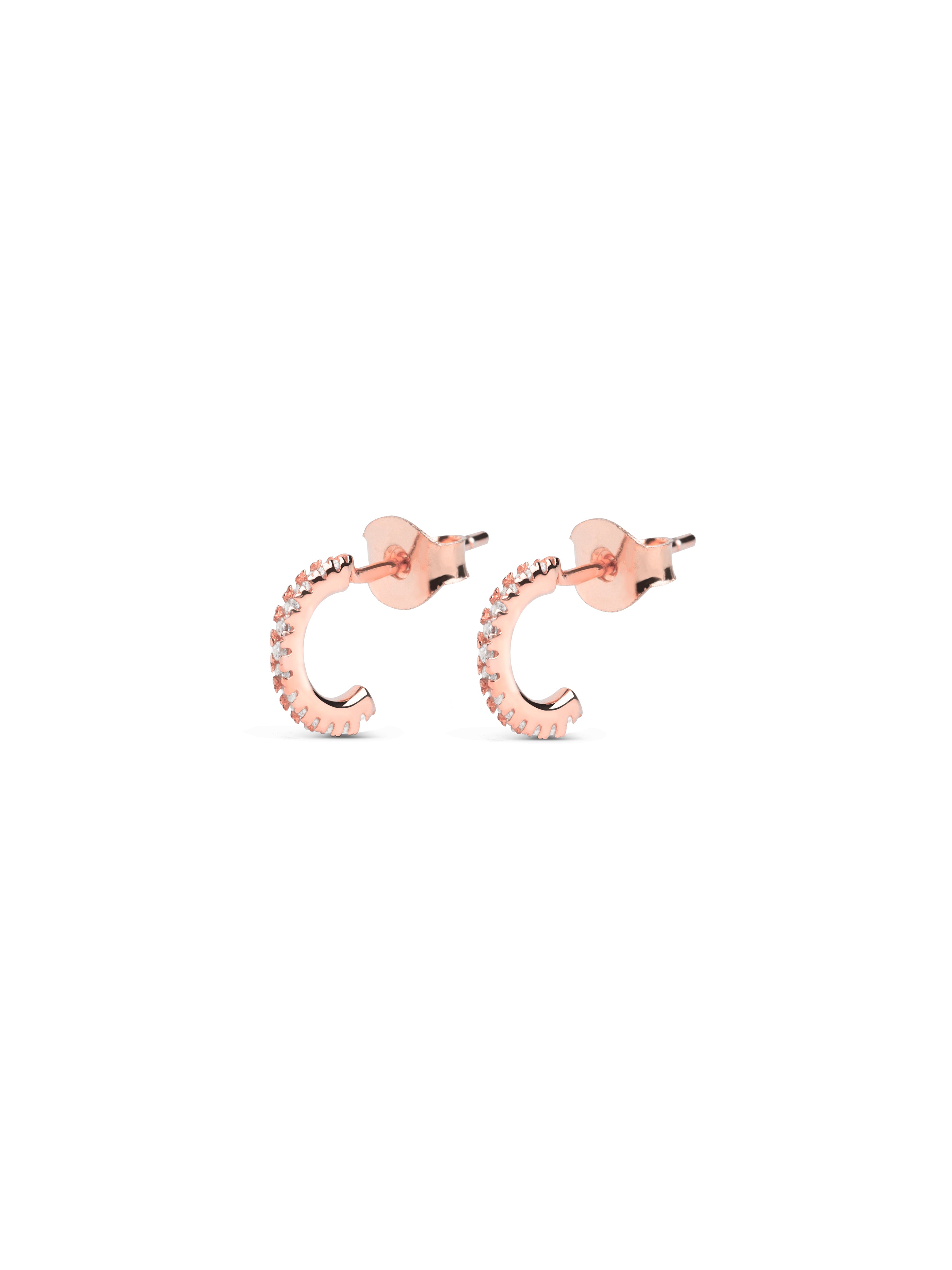 Pendientes Diamonds Aro Oro Rosa