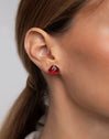 Drop M Raspberry Gold Earrings