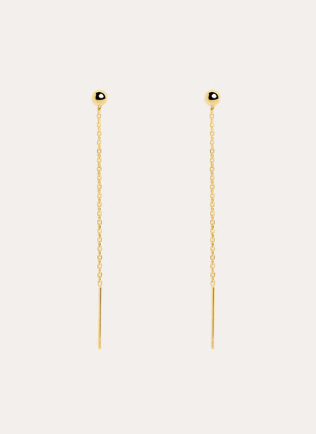 Falling Dot Gold Earrings