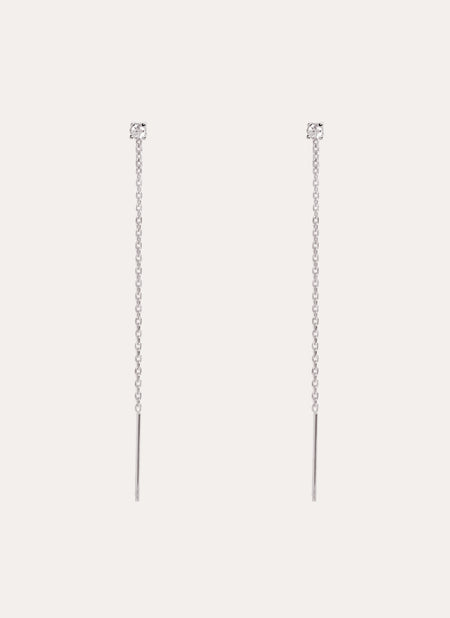 Falling Spark Silver Earrings