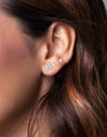 Pendientes Glint Plata junto con los Pendientes Trébol y Mini Sparks Plata