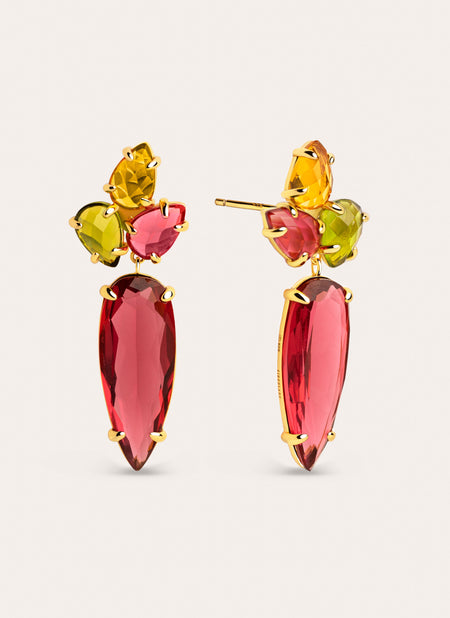 Iris Drop Gold Earrings