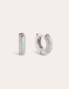 Bold Sky Enamel Silver Hoop Earrings