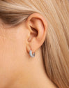 Bold Sky Enamel Silver Hoop Earrings