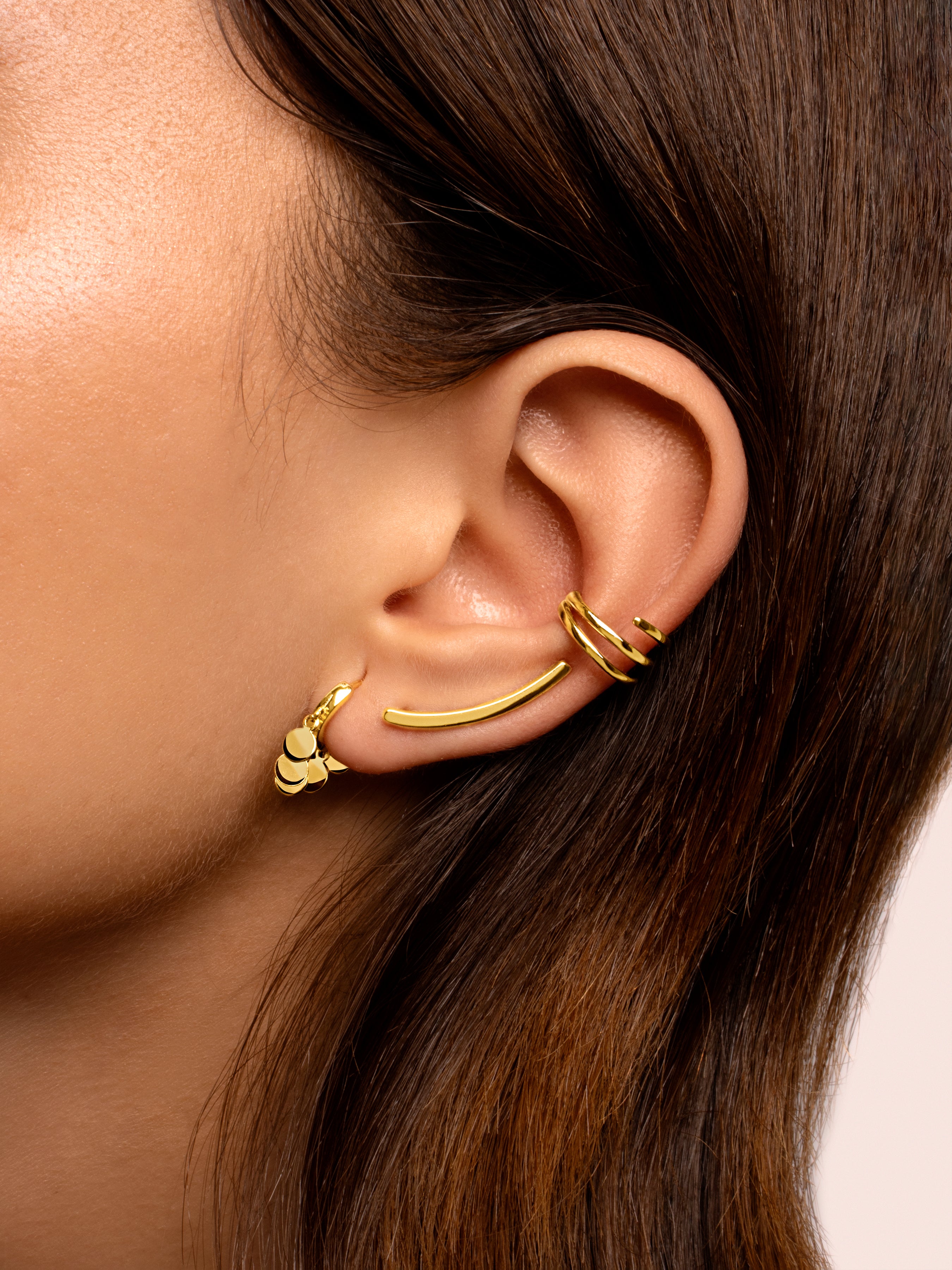 Pendientes Aro Mini Moons Oro Puesta