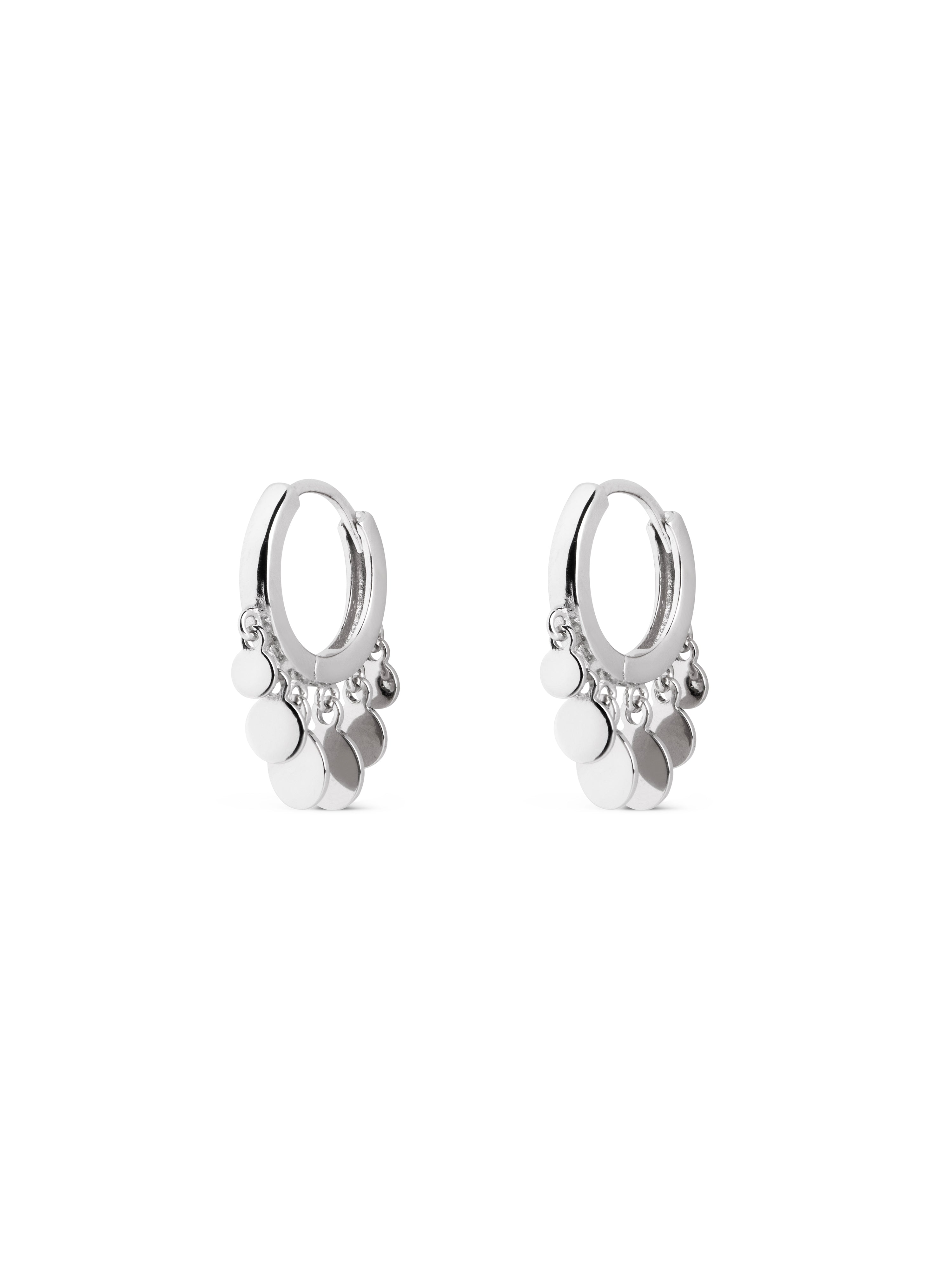 Pendientes Aro Mini Moons Plata