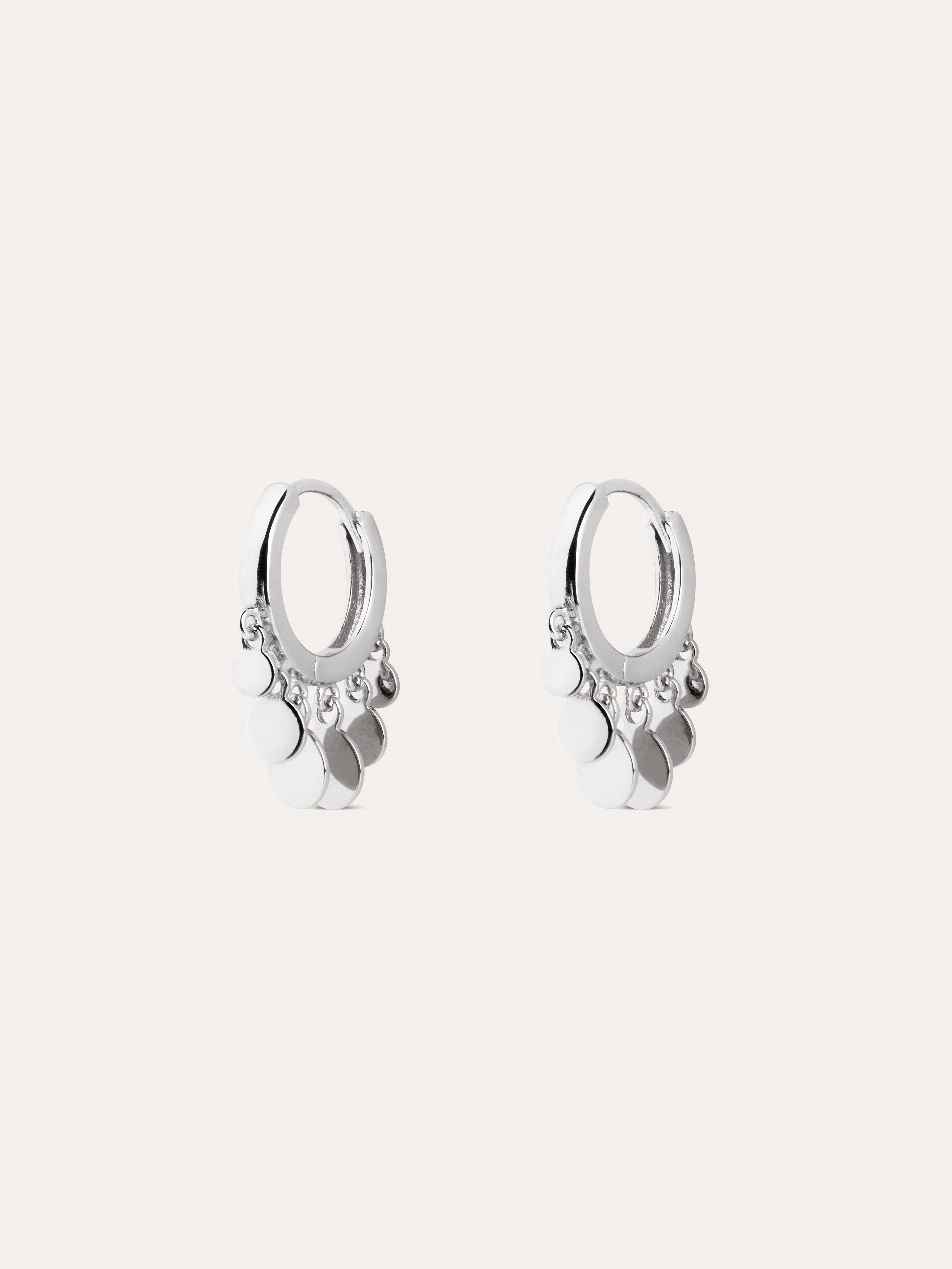 Pendientes Aro Mini Moons Plata