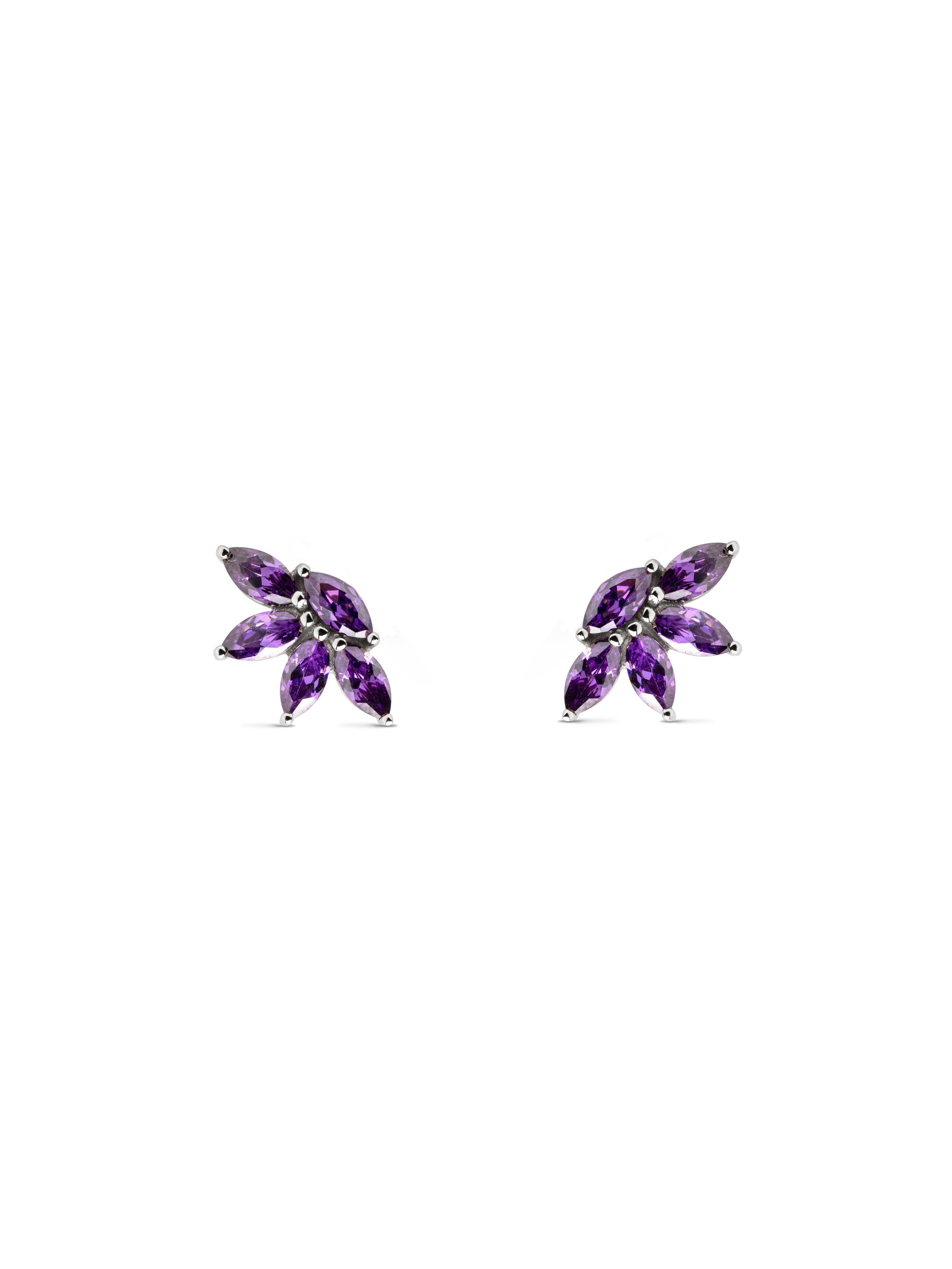 Miss Marquise Lavender Silver Earrings