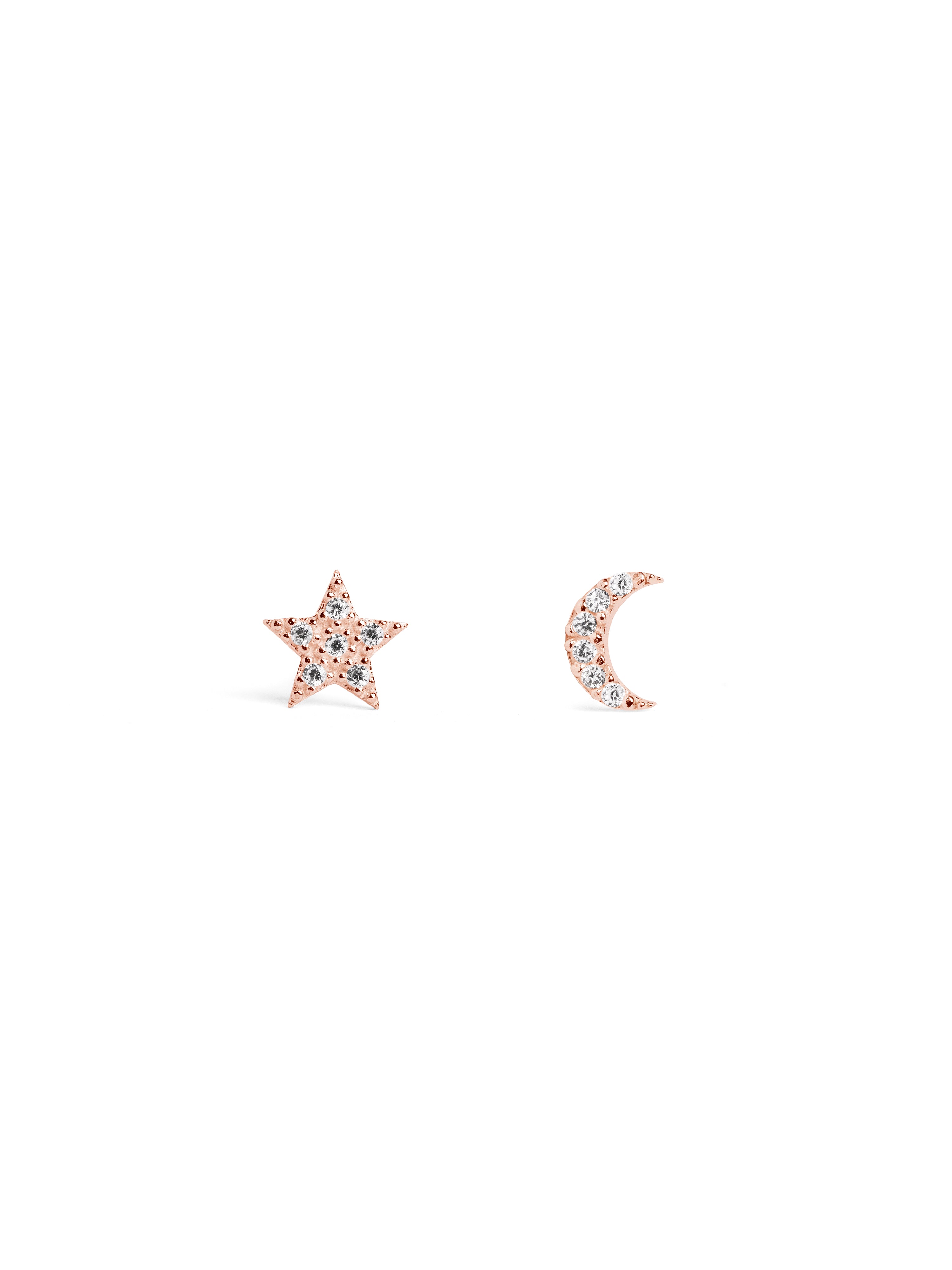 Pendientes Moon & Star Oro Rosa