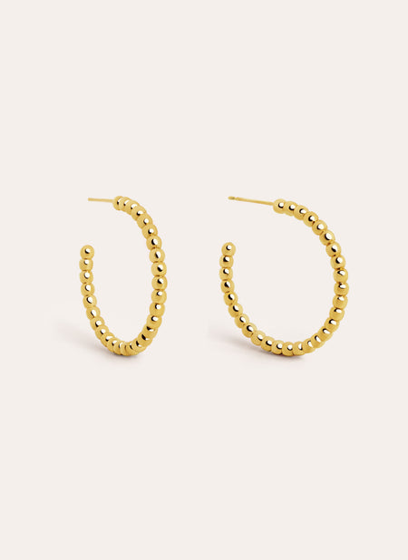 Pebbles L Gold Plated Hoop Earrings