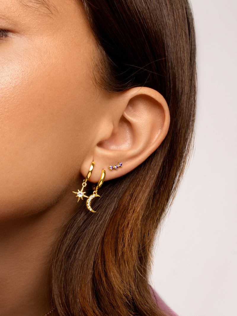 Pendientes Polar Moon Spark Oro Puesta