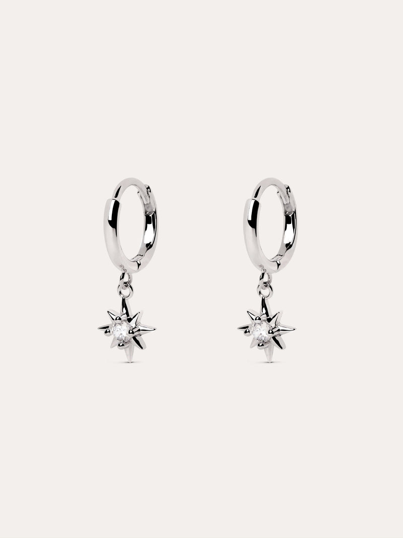 Pendientes Polar Star Plata