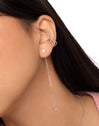 Pearl & Dangle Dot Silver Earrings 