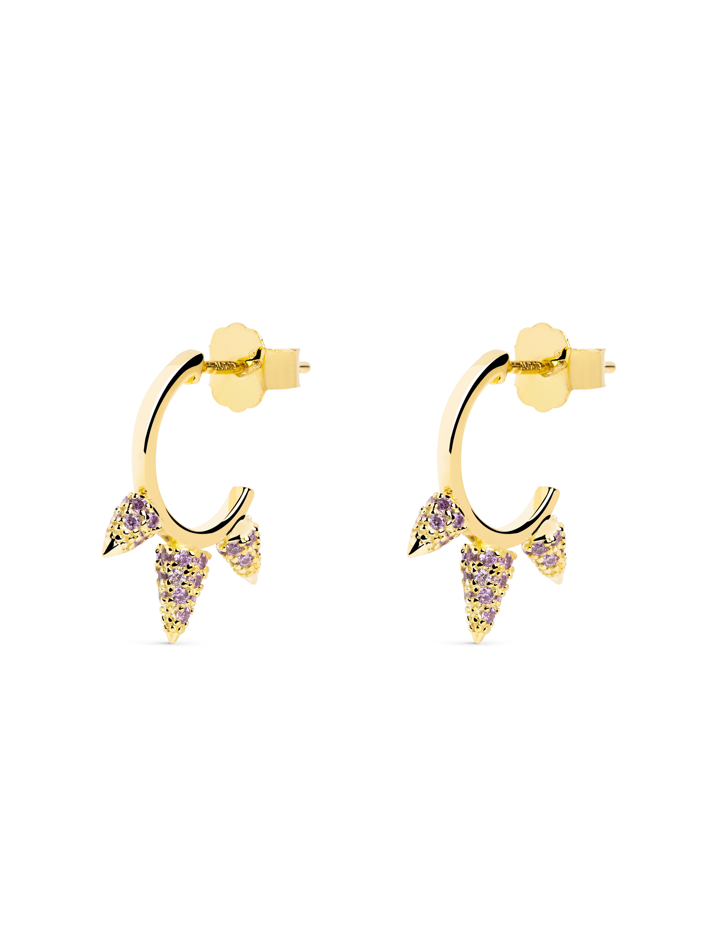 Pendientes Rolling Spark Lavande Oro