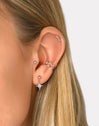 Triple Spark Silver Single Earring