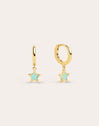 Pendientes Aro Star Sky Enamel Oro
