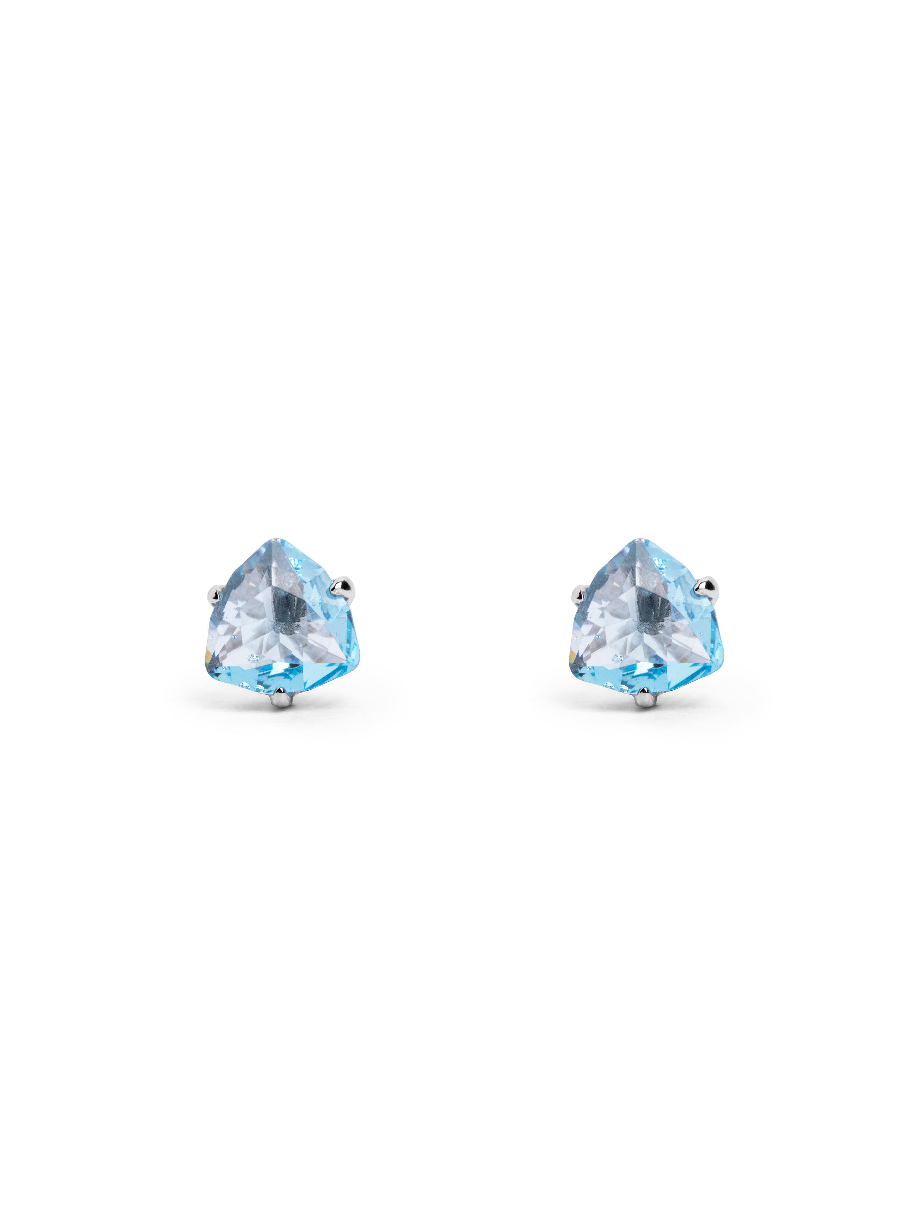 Pendientes Trilliant Aquamarine Plata