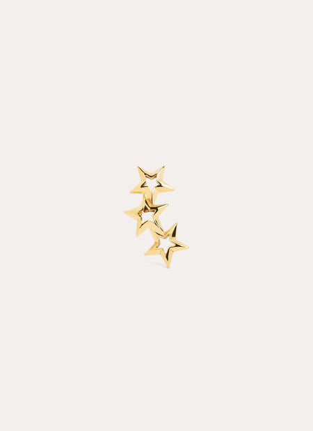 3 Star Gold Single Earring