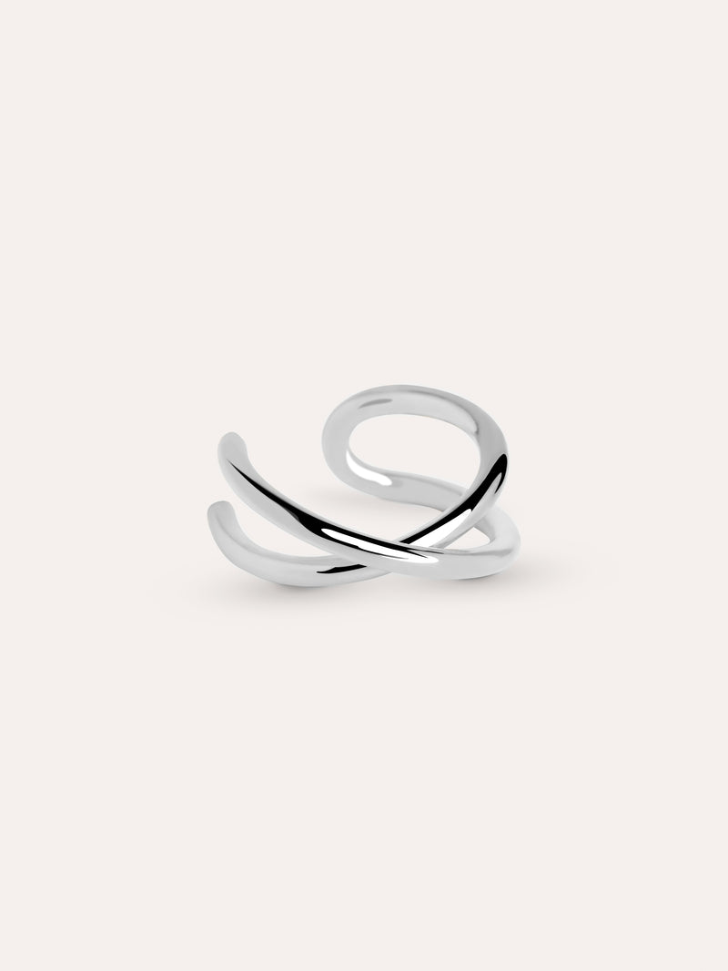 Cross Silver Ear Cuff Single Earring