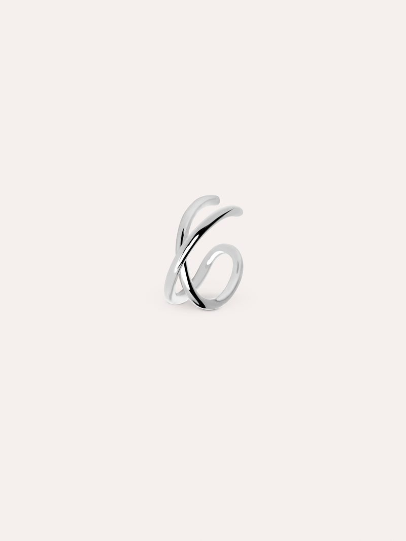 Cross Silver Ear Cuff Single Earring